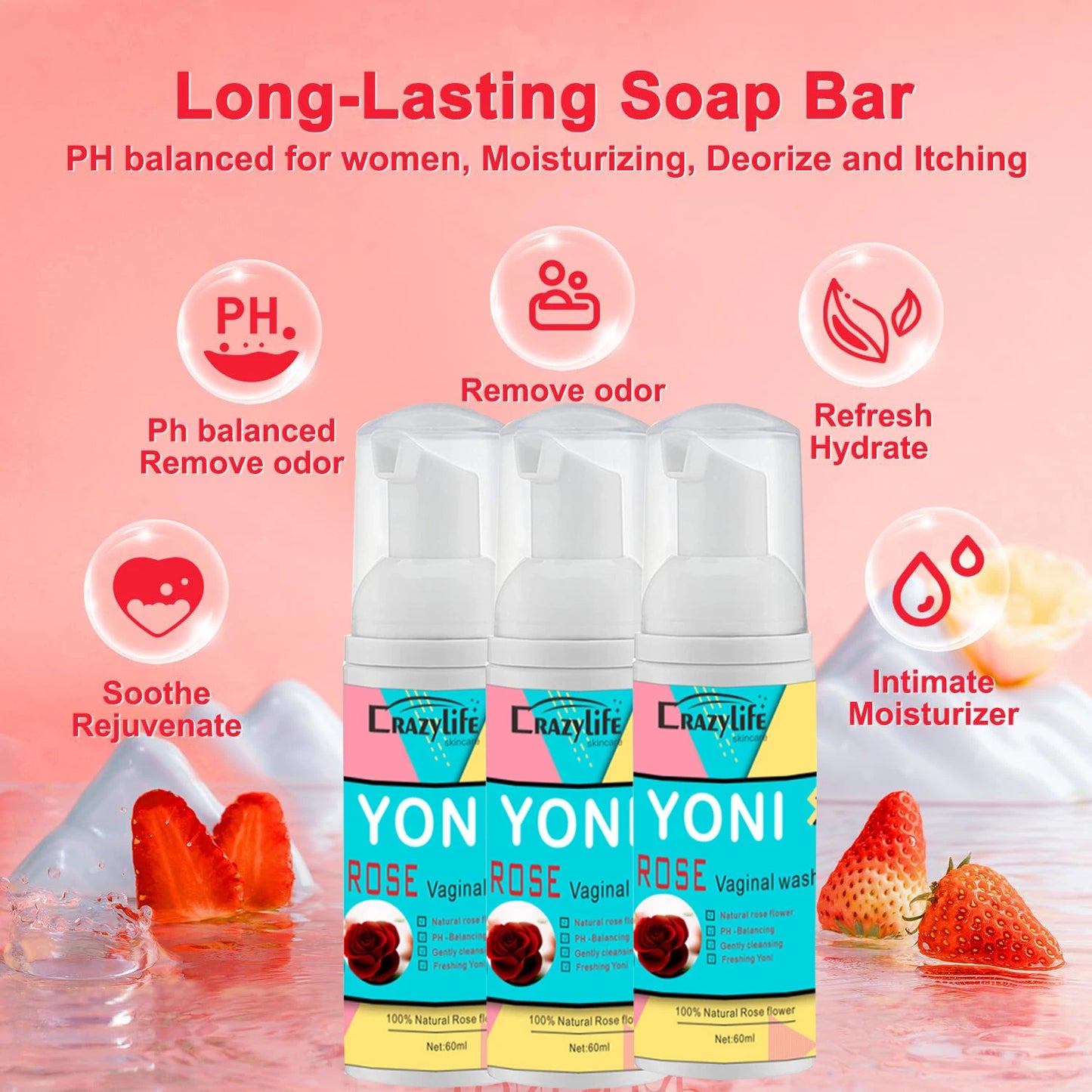 2-Pack Herbal Foaming Yoni Wash – Gentle Daily Feminine Cleanser