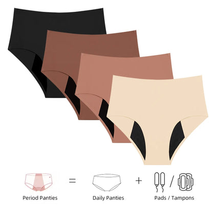 GP - Seamless High-Waist 4-Layer Protection Leakproof Period Briefs
