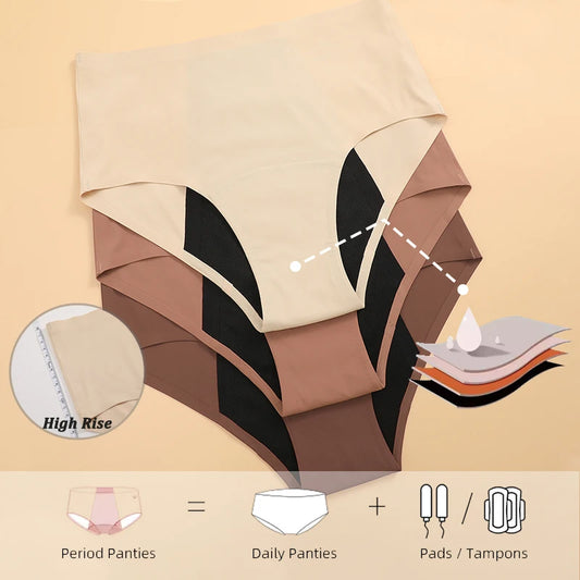 GP - Seamless High-Waist 4-Layer Protection Leakproof Period Briefs