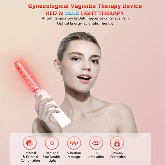 Gynecological Inflammation Treatment Device LED Red Light Blue Light Massage Treat Chronic Pelvic Inflammatory Disease Vaginitis